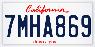 CA license plate 7MHA869