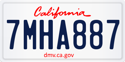 CA license plate 7MHA887