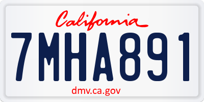CA license plate 7MHA891