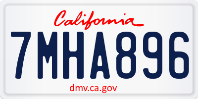 CA license plate 7MHA896