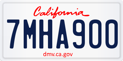 CA license plate 7MHA900