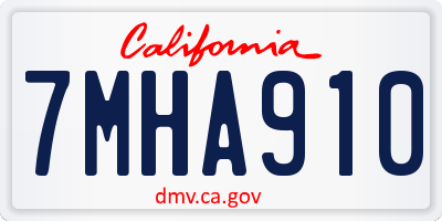 CA license plate 7MHA910