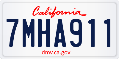 CA license plate 7MHA911