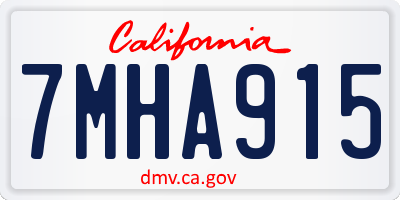 CA license plate 7MHA915