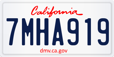 CA license plate 7MHA919