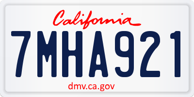 CA license plate 7MHA921