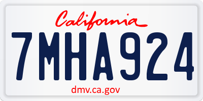 CA license plate 7MHA924