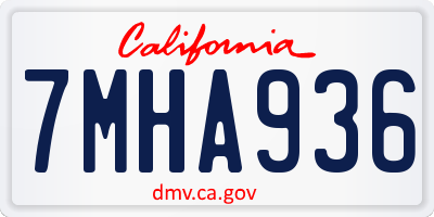 CA license plate 7MHA936