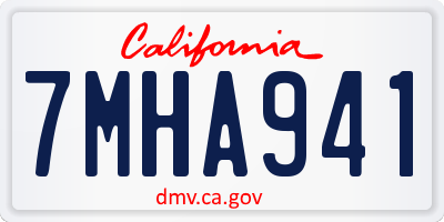 CA license plate 7MHA941