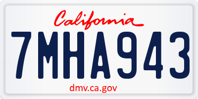 CA license plate 7MHA943