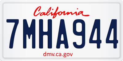 CA license plate 7MHA944