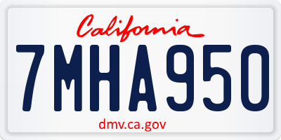 CA license plate 7MHA950