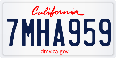 CA license plate 7MHA959