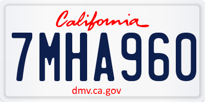 CA license plate 7MHA960