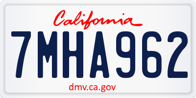 CA license plate 7MHA962