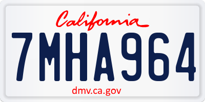 CA license plate 7MHA964