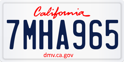 CA license plate 7MHA965
