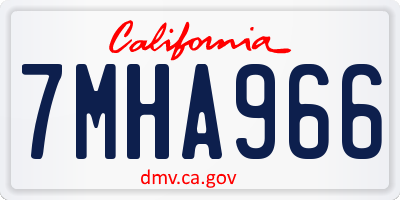 CA license plate 7MHA966