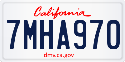 CA license plate 7MHA970