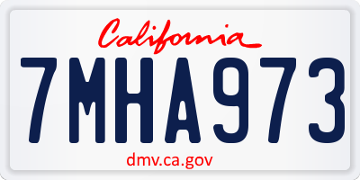 CA license plate 7MHA973