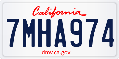 CA license plate 7MHA974