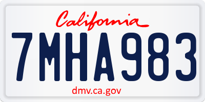 CA license plate 7MHA983