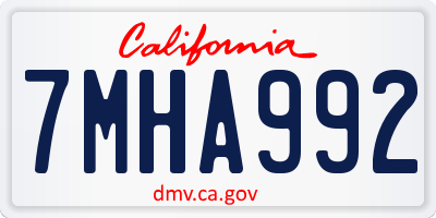 CA license plate 7MHA992