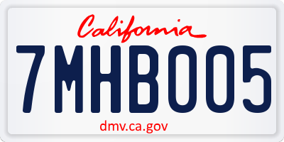 CA license plate 7MHB005