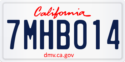 CA license plate 7MHB014