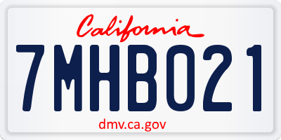 CA license plate 7MHB021
