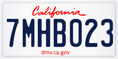 CA license plate 7MHB023