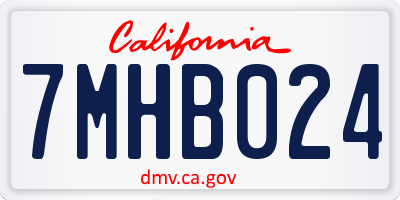 CA license plate 7MHB024