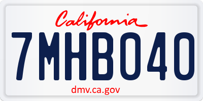 CA license plate 7MHB040