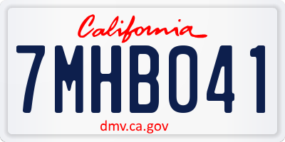 CA license plate 7MHB041