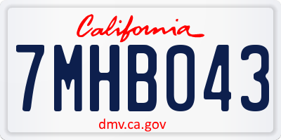 CA license plate 7MHB043