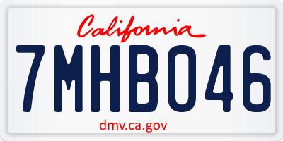 CA license plate 7MHB046