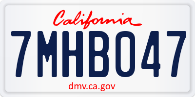 CA license plate 7MHB047