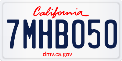 CA license plate 7MHB050
