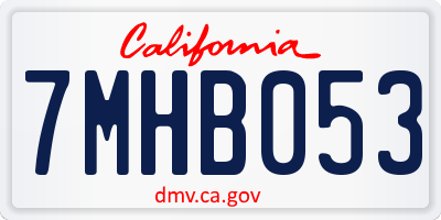 CA license plate 7MHB053