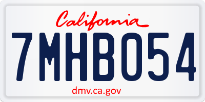 CA license plate 7MHB054