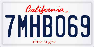 CA license plate 7MHB069