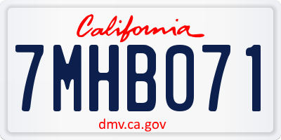 CA license plate 7MHB071