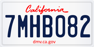 CA license plate 7MHB082