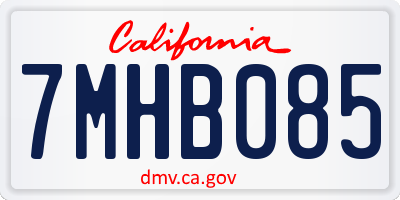 CA license plate 7MHB085