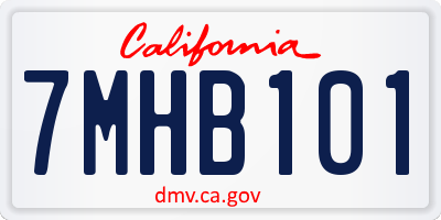 CA license plate 7MHB101