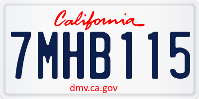 CA license plate 7MHB115