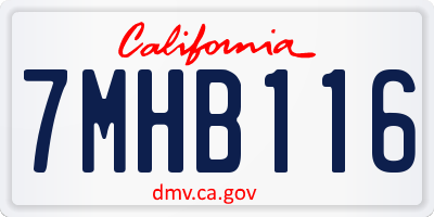 CA license plate 7MHB116