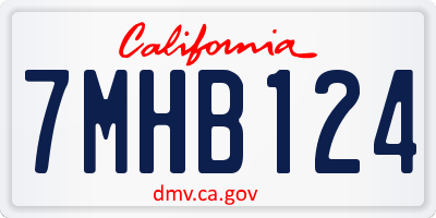 CA license plate 7MHB124