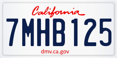 CA license plate 7MHB125