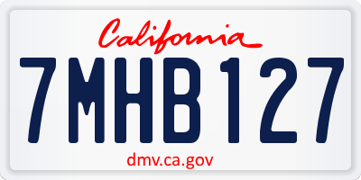 CA license plate 7MHB127